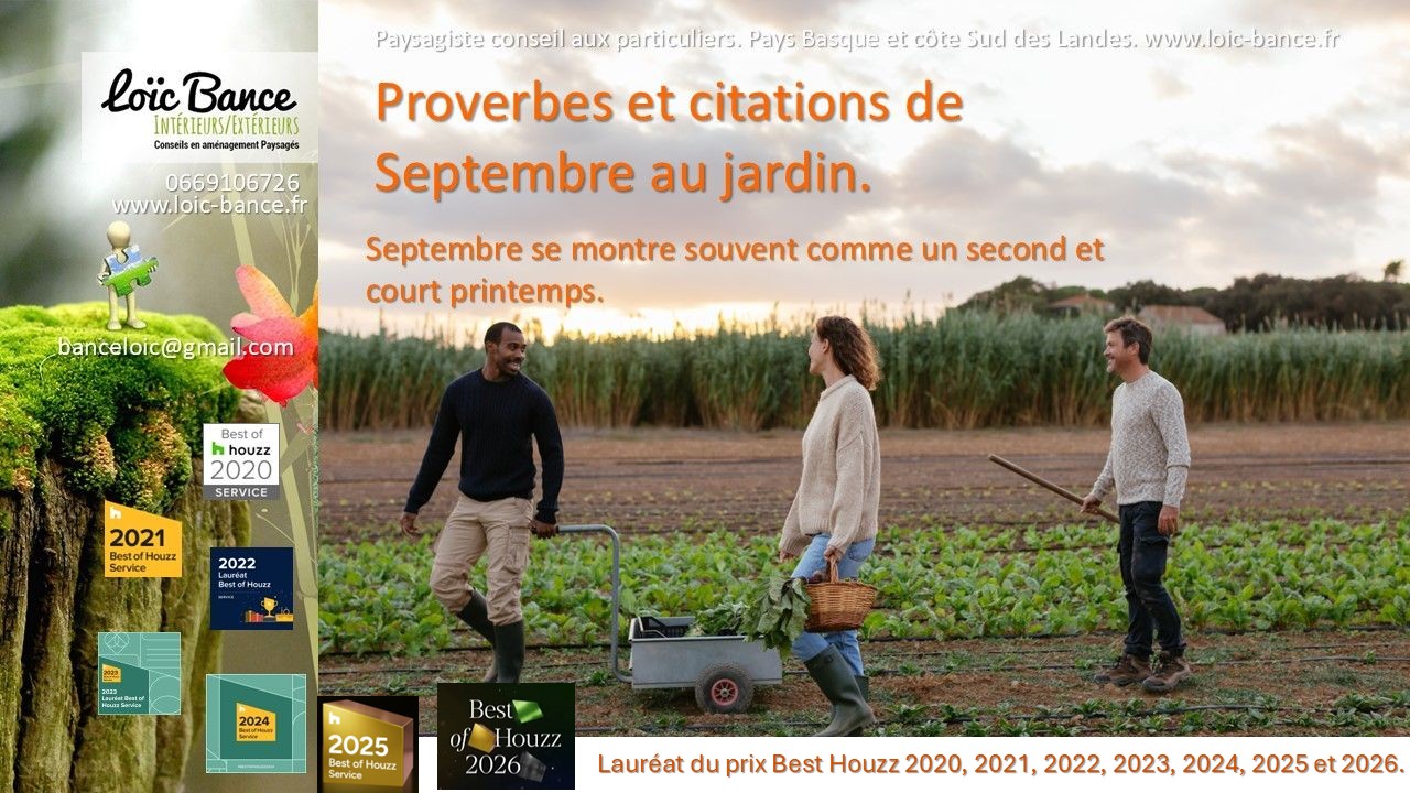 Paysagiste Anglet Proverbes et citations de Septembre au jardin.